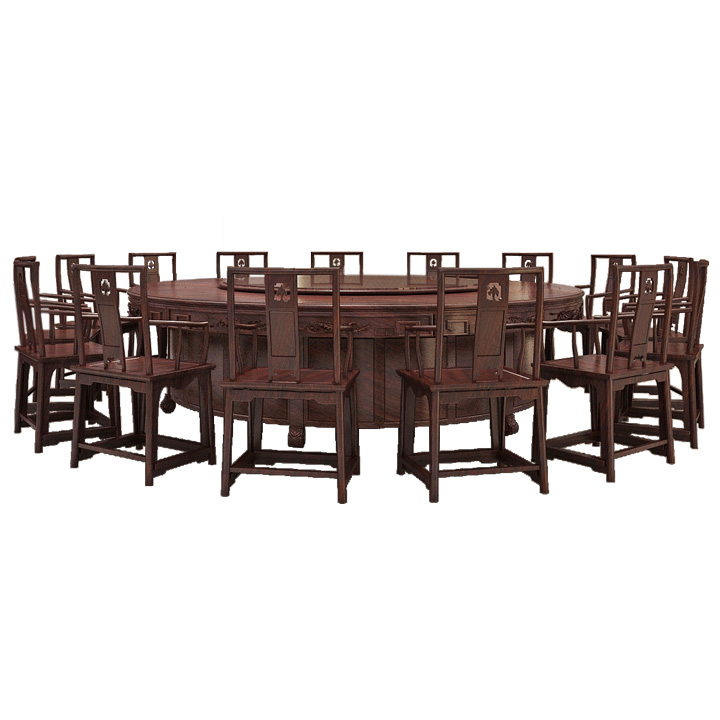 包脚如意圆桌•如意纹南官帽椅