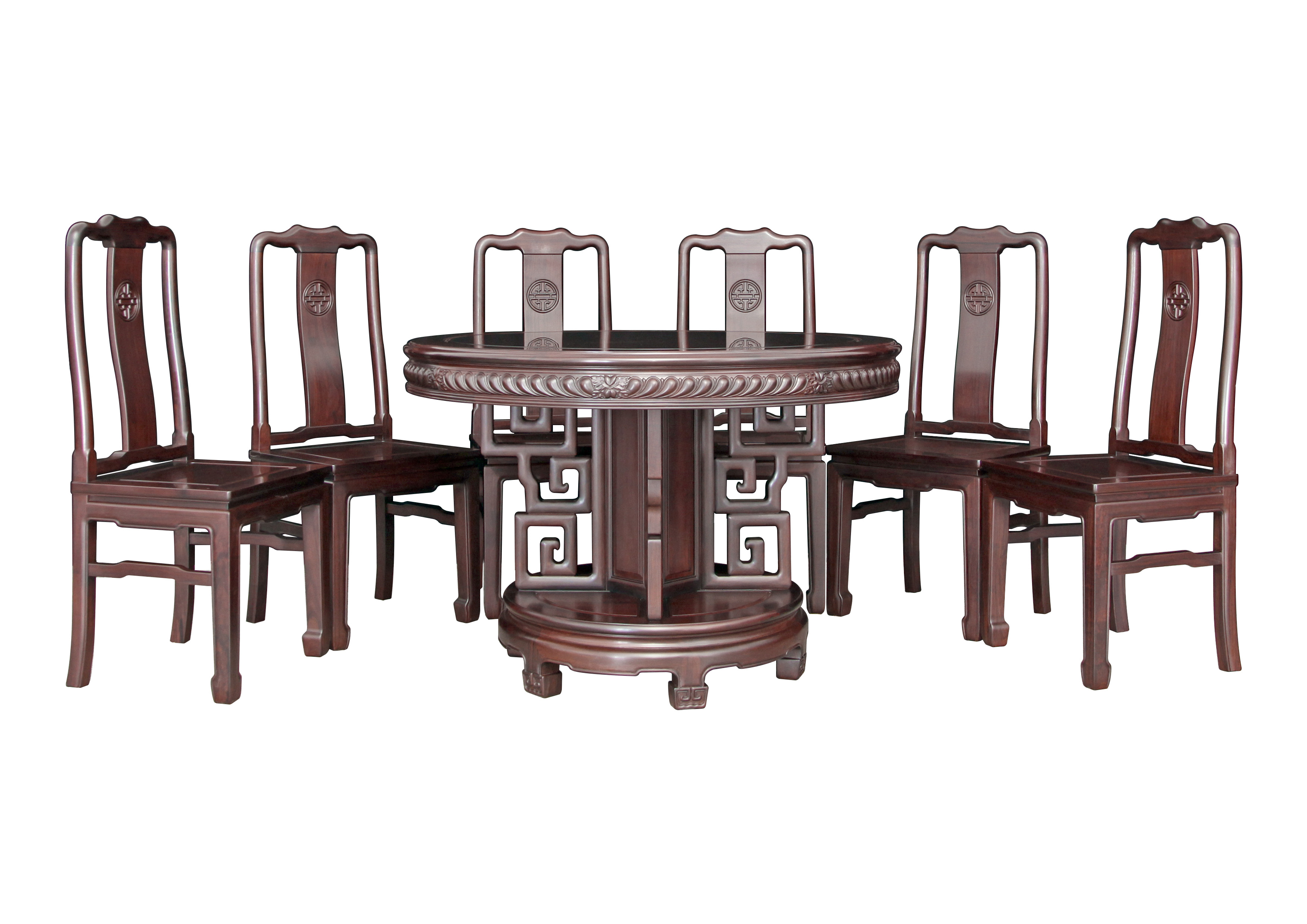 回纹圆桌•寿字餐椅