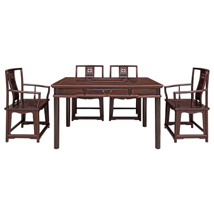 圆角茶桌•如意纹南官椅