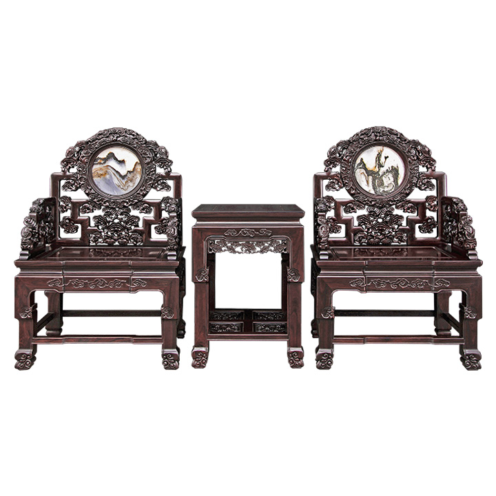 圆头灵芝太师椅